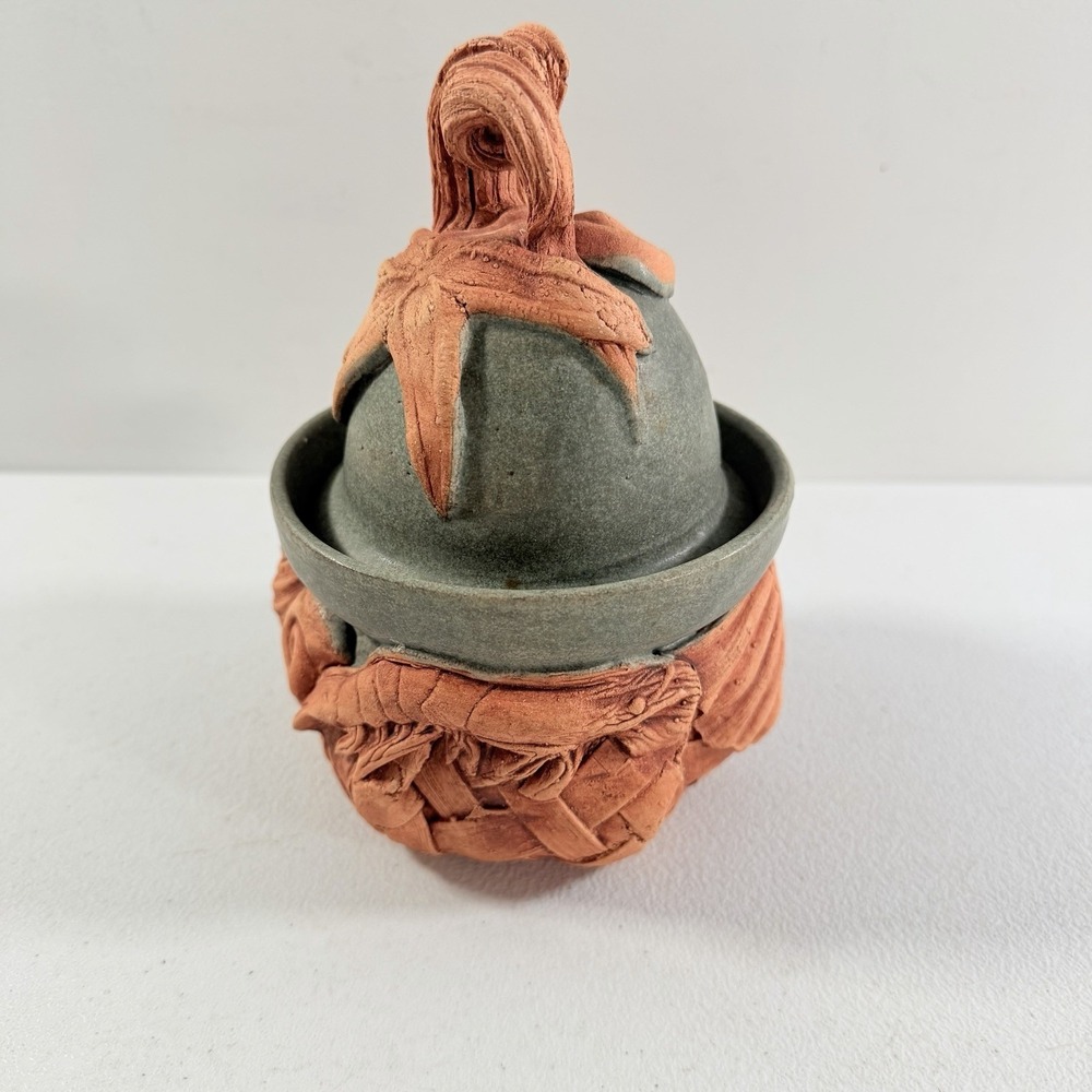 Leo & Karin Villaroman Pottery Sea Life Shrimp Star Fish Sea Shell Lidded Bowl